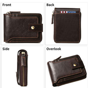 Portefeuille en cuir pour homme de qualité supérieure, fermeture ouverte, longueur courte, élégant, décontracté, élégant, durable, finition lisse - Product Image 2