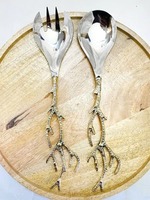 Ensemble élégant de cuillères à salade en acier inoxydable, écologique, compatible lave-vaisselle, avec poignée décorative, ustensiles de service pour cuisine et salle à manger
