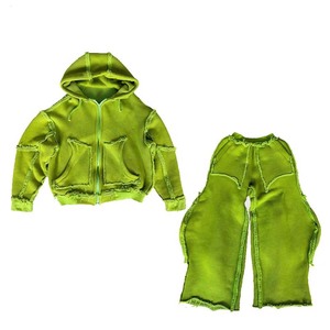 Chándal Extra Grande de 420 GSM con Lavado Ácido para Hombre, Ropa Urbana Vintage, Chándal con Estampado DTG - Product Image 3