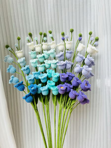 Ramo de Orquídeas Tejidas a Mano con Flores Tejidas, Precio al por Mayor, Navidad, Graduación, Halloween, Asa Tejida Elegante - Product Image 4