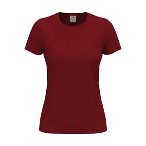 Camiseta básica de manga corta de algodón de primera calidad para mujer, Camiseta de cuello redondo de punto suave transpirable - Product Image 5