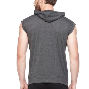 Sudaderas con capucha de gimnasio sin mangas de algodón 100% para hombre con estampado muscular, ropa de entrenamiento de culturismo informal para Fitness - Product Image 3