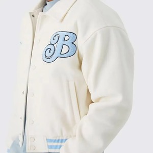 Chaqueta de Béisbol Varsity con Bordado de Logotipo Premium Personalizada al por Mayor, Ropa Deportiva Holgada de Corte Cuadrado, Prenda Exterior Clásica de Moda Masculina - Product Image 5