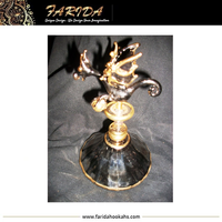 Flacons de parfum en verre/cristal, best-sellers, avec bouchon animal unique, fabriqués à la main en Égypte, gravure à l'acide, pulvérisateur à pompe, gravure dorée, Reed