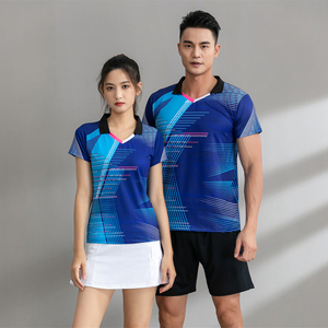 Maillot de badminton unisexe à manches courtes, best-seller, respirant, séchage rapide, nouveau design, ensemble uniforme, vêtements de tennis, 100% polyester - Product Image 2
