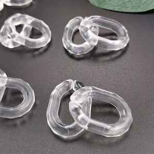 Résine grand lien Vintage Style Blanc Couleur Mélange Punk Évider Grand Chunky Rond Long Acrylique Résine Lien Chaîne - Product Image 2