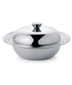 Bol de service de fruits en acier inoxydable fini argenté Service de dîner de mariage Fabrication de bol de vaisselle par l'Inde - Product Image 2