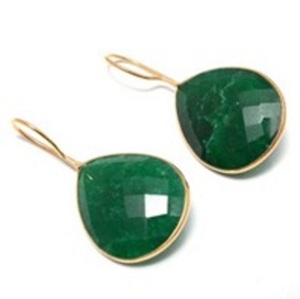 Boucles d'oreilles en forme de poire en argent Sterling 925 avec émeraude teinte - Product Image 1