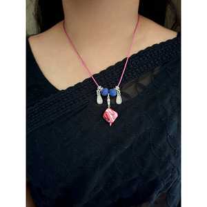 Collar de estilo bohemio chapado en oro de 24K con pendientes, cuentas de circón rosa, Material de cobre, joyería de piedra principal - Product Image 5