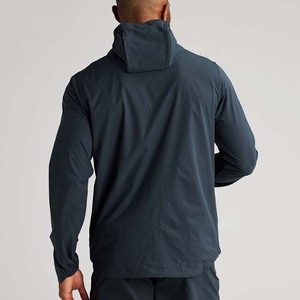 Conjunto de dos piezas personalizado de poliéster para hombre, cortavientos transpirable con capucha y cremallera, tejido de rizo corto, estilo informal para primavera - Product Image 2