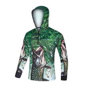 Compre Sudadera con capucha de pesca al aire libre sublimada de alta calidad con máscara de cara completa resistente a los rayos UV transpirable sudaderas con capucha de manga larga - Product Image 4