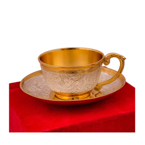 Taza y platillo de té de latón con tamaño y forma personalizados de calidad superior, taza y platillo de té a la venta - Product Image 3