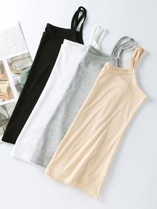 Camisola elástica cómoda para la piel para mujer, lencería sin mangas suave y sólida, ropa interior con logotipo frontal de punto informal, 1 Uds. Usable - Product Image 4