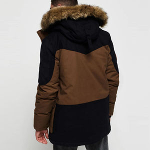 Veste d'hiver à col montant sur mesure OEM, logo frontal, imperméable, réversible, mélange de coton et de polaire, chaude - Product Image 4