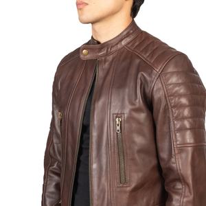 Veste en cuir de motard de haute qualité pour hommes, col montant à capuche avec fermeture éclair, personnalisable dans toutes les couleurs et tailles - Product Image 6