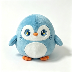 Peluche pingouin bleu personnalisée, adorable peluche pingouin, jouet en peluche rond et moelleux, coussin en peluche pingouin - Product Image 5