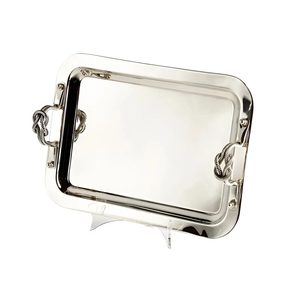 Plateau de service en aluminium avec poignée Design moderne et luxueux pour la décoration de Noël Bonbons alimentaires - Product Image 1