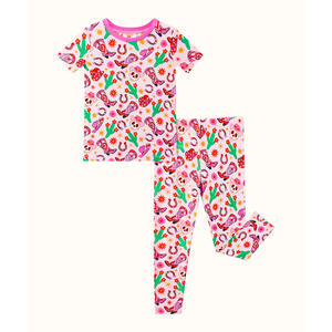 Pijama de Punto para Niña, Manga Corta, Hecho de Viscosa de Bambú, para Niñas Pequeñas - Product Image 3