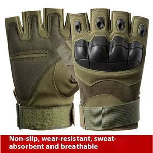 Qualité supérieure prix bon marché Nouveau style Design personnalisé Gants tactiques sans doigts en cuir Protection des mains Usage extérieur Vente en gros - Product Image 4
