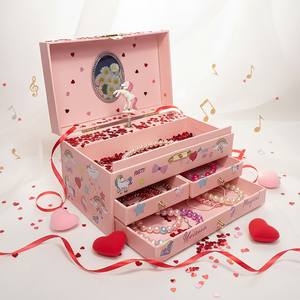 Музыкальная шкатулка с вращающимся розовым единорогом-балериной и ящиками для украшений, подарочная упаковка класса люкс ко Дню святого Валентина для девушки и жены - Product Image 3
