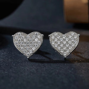 Lujo mujer 14K oro blanco Stud pendiente certificado VVS Moissanite corte brillante diamante estilo lindo joyería fina regalo - Product Image 4