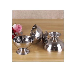 Coupe de crème glacée en acier inoxydable gobelet/tasse de crème glacée pieds courts/barre Inde artisanat Offre Spéciale produit échantillon gratuit - Product Image 2