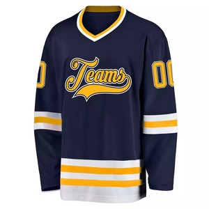 Jersey de Hockey sobre Hielo de Primera Calidad, Diseño Personalizado, 100% Poliéster, Impresión por Transferencia de Calor, Cuello en V, Manga Larga, Uniformes Deportivos - Product Image 1
