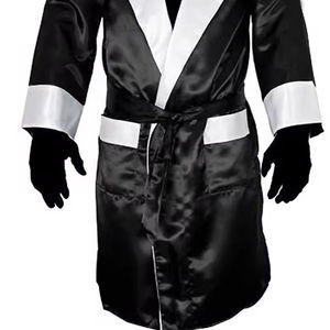 Top Selling Premium Quality Custom Shiny Full Length <b>Boxing</b> <b>Robe</b> Hood Men Solid Color Logo Polyester Durable Breathable - Product Image 5