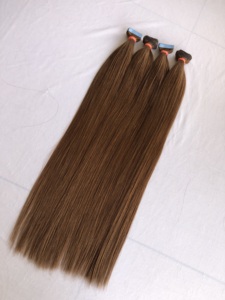 Exportation de qualité supérieure en gros 100% Remy vierge indienne vierge cambodgienne vierge 24 ''couleur #6 bande droite extensions de cheveux vendeur indien - Product Image 2