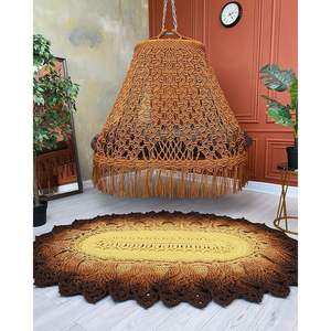 Fauteuil suspendu artisanal grand format, magnifique chaise balançoire pour intérieur et extérieur, en PE et métal, pour salon et balcon - Product Image 2