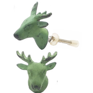 Bosque verde Reno perillas de muebles de hierro fundido ColourWash para puerta de cocina armario cajón exterior almacén Hotel armario - Product Image 2