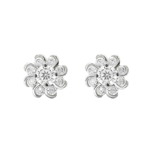 Gran oferta, pendientes de tuerca de Zirconia cúbica de plata 925, forma de flor a la moda, joyería de oro, regalo de perla de aniversario para mujer - Product Image 5