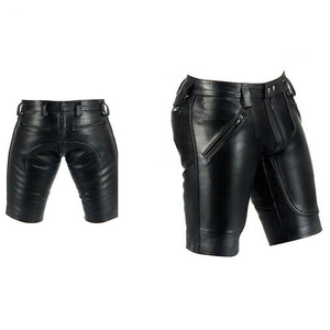 Nouveautés Mode Streetwear Confortable Hommes En Cuir Fabriqué En Gros Personnalisé Été Couleur Hommes Shorts En Cuir Pour Hommes - Product Image 3