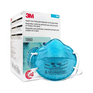 Masque respiratoire 3M 1860 en tissu non tissé offrant une filtration des particules aériennes et une protection contre les éclaboussures - Product Image 1