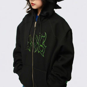 Sudadera Personalizada para Mujer, Corte Holgado, Estilo Vintage, Manga Larga, Felpa Francesa, Estampado de Letras, Bordado, Cierre Frontal con Cremallera y Logo para Invierno - Product Image 5