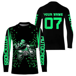 Prix bas, haute qualité, faible MOQ, vente en gros, maillot de motocross personnalisé, combinaison de course respirante pour l'été, design imprimé - Product Image 6