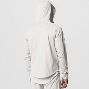 Épaule tombante sans corde personnalisée épaisse peignée 500 Gsm poids lourd Boxy Fit recadrée bleu marine délavé Vintage Distressed Hoodie - Product Image 4