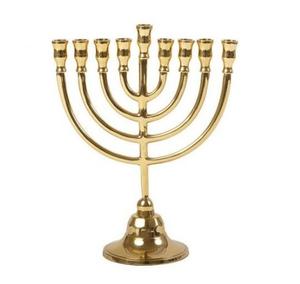 Hanukkah Menorah Avec 9 Branches 14cm Chandelier Juif Hanoukka Bougeoir pour Décor De Noël En Métal De Mariage Bougeoir - Product Image 2