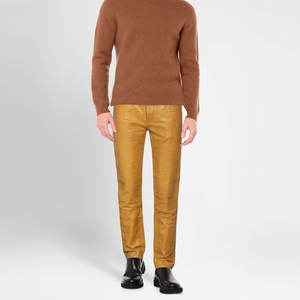 Pantalones ligeros de cuero para hombre superventas, ropa informal lavada, pantalones de cuero para hombre de primera calidad - Product Image 2