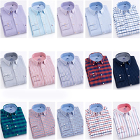 Chemises décontractées pour hommes à manches longues avec logo personnalisé, 100% coton, respirantes, chemise unie