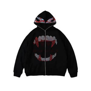 Sweats à capuche brodés avec strass en gros, best-seller, qualité supérieure, personnalisable, polaire respirant, écologique, streetwear - Product Image 1