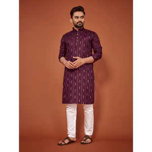 Kurta bordado para Hombres Elegantes: ropa étnica tradicional para bodas, festivales y ocasiones especiales - Product Image 3