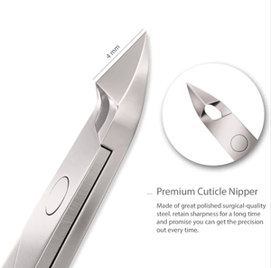 Pince à cuticules allemande en acier inoxydable de 3.95 pouces Double ressort joint incurvé lame tranchante coupe-ongles pour la beauté - Product Image 3