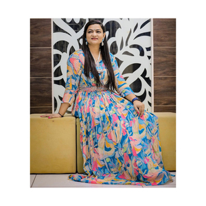 ชุดกระโปรงผ้าจอร์เจียเทียมสำหรับงานแต่งงานและปาร์ตี้ดีไซน์เนอร์แฟชั่นสวย - Product Image 1