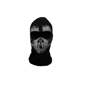 Masque facial complet en polaire thermique pour moto, ski, cyclisme, coupe-vent, imprimé personnalisé, noir, crâne de ninja, bonnet balaclava, urbain, 100% - Product Image 4