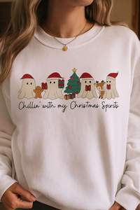 Sweat-shirt graphique de Noël fabriqué au Vietnam, imprimé vintage Père Noël, col rond, personnalisable OEM/ODM, vêtements d'hiver en gros - Product Image 5