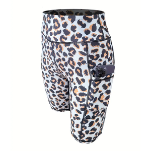 Pantalones Cortos de Algodón para Gimnasio, Mallas de 3 Puntos Elásticas de Cintura Alta para Fitness, Color Melocotón - Product Image 1