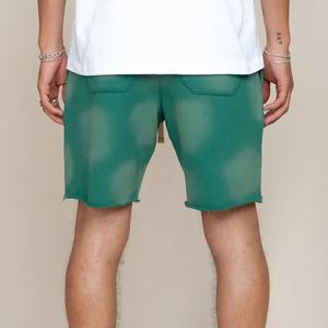 Pantalones cortos deportivos personalizados de alta calidad para hombre, ropa activa desgastada Vintage, logotipo elástico desteñido por el sol, tejido transpirable lavado con ácido - Product Image 4