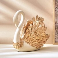Figurine Cygne Moderne en Résine Sculptée, Artisanat Artistique Écologique et Durable pour Table, Maison, Chambre, Bureau, Thanksgiving