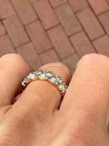 Anillos Apilables de Lujo de Oro Amarillo Puro de 14K con Diamantes Naturales de 0.5 Quilates, Diseño de Racimo Único 2026, Media Eternidad, Regalo de Boda - Product Image 6